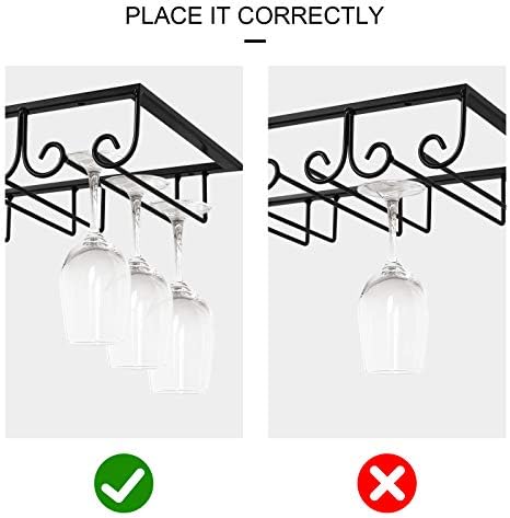 MOCOUM Stemware Rack Under Cabinet 4 Rows 2 Pack