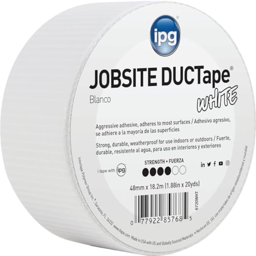 IPG 6720WHT JobSite Duct Tape White 188 x 20 yd