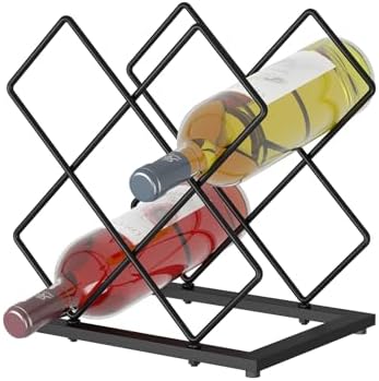 KOKSTOP 6-Bottle Countertop Wine Rack Modern Black Metal Holder