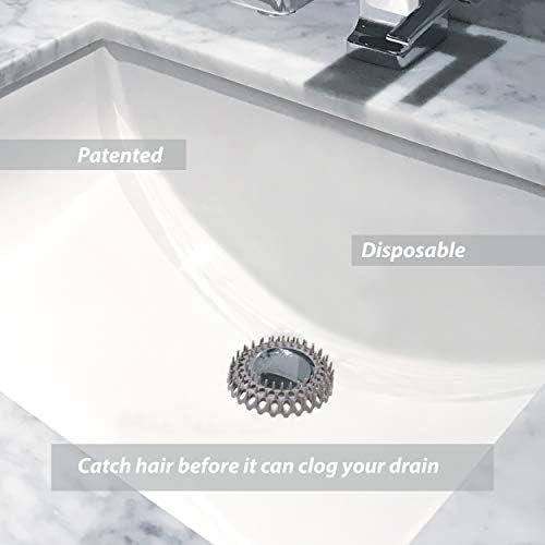 Evriholder Vanity Sink Drain Savers 37-Inch Gray White 12 Pack