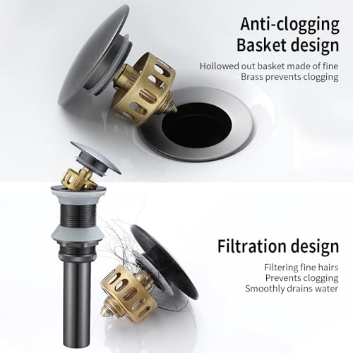 YZZY Pop-up Drain with Overflow and Hair Catcher