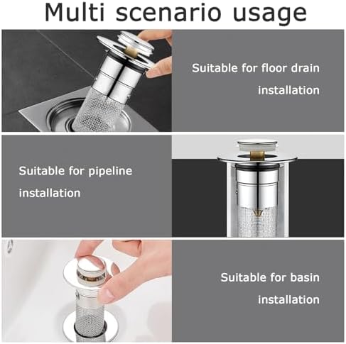 Bathroom Sink Drain Strainer - Pop Up Bounce Core Hair Catcher