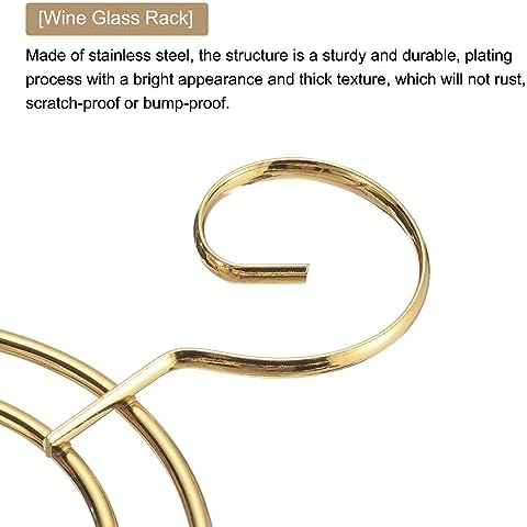Stylish Gold Wine Glass Holder with 6 Hooks