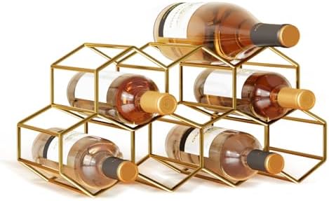 Urban Deco Small Gold Wine Rack 9 Bottle Holder 1
