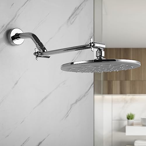 Pichrain Chrome Shower Head Extender - 10 Inch Adjustable Rain Shower Arm
