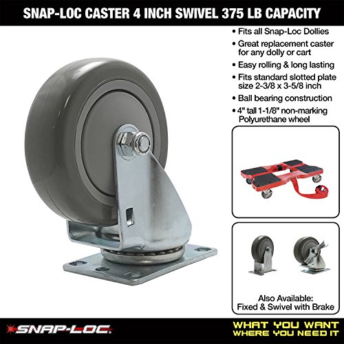 Snap-Loc 4 Inch Swivel Caster 375 LB Capacity