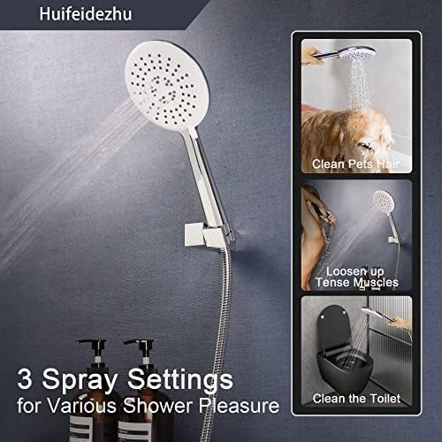 Huifeidezhu Handheld Shower Head 3 In 1 Spray Mode