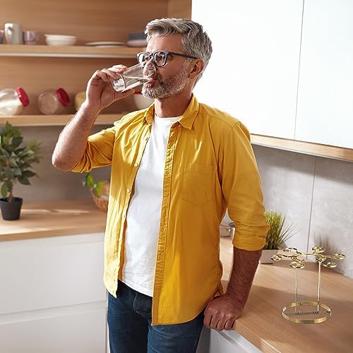 Stylish Gold Wine Glass Holder with 6 Hooks