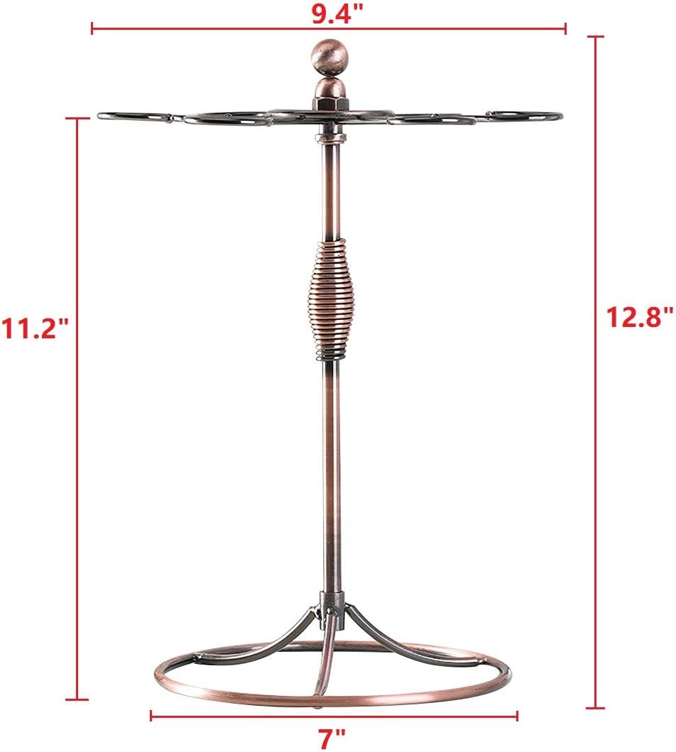 GeLive Bronze Wine Glass Holder Stand 6 Hooks Antiqued Artistic Style