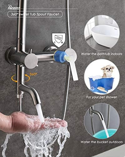 PHASAT 304 Stainless Steel 3 Function Shower Set