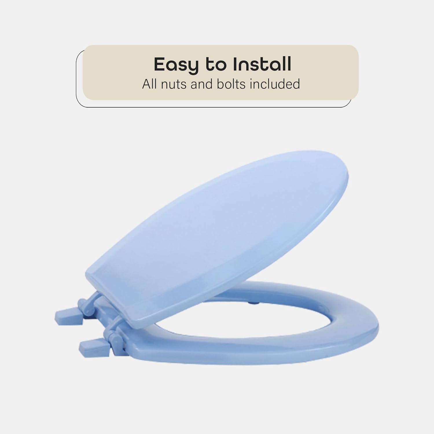 Fantasia Standard Wood Toilet Seat - 17 Inch Light Blue