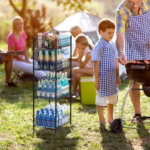 OYEAL 4 Tier Water Bottle Can Organizer for Kitchen Pantry
