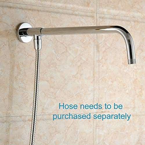 Chrome Copper Shower Arm 16 Inches Right Angle Wall Mount