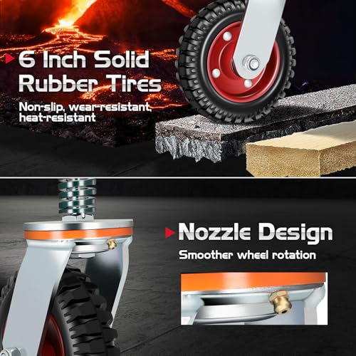 6 Inch Heavy Duty Fence Gate Wheel with 360 Degree Rotation
