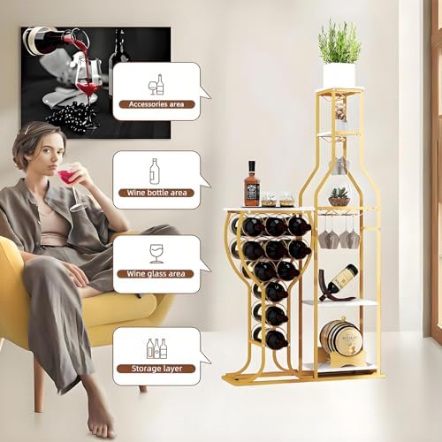 Mantianstar White 11-Bottle Freestanding Wine Rack