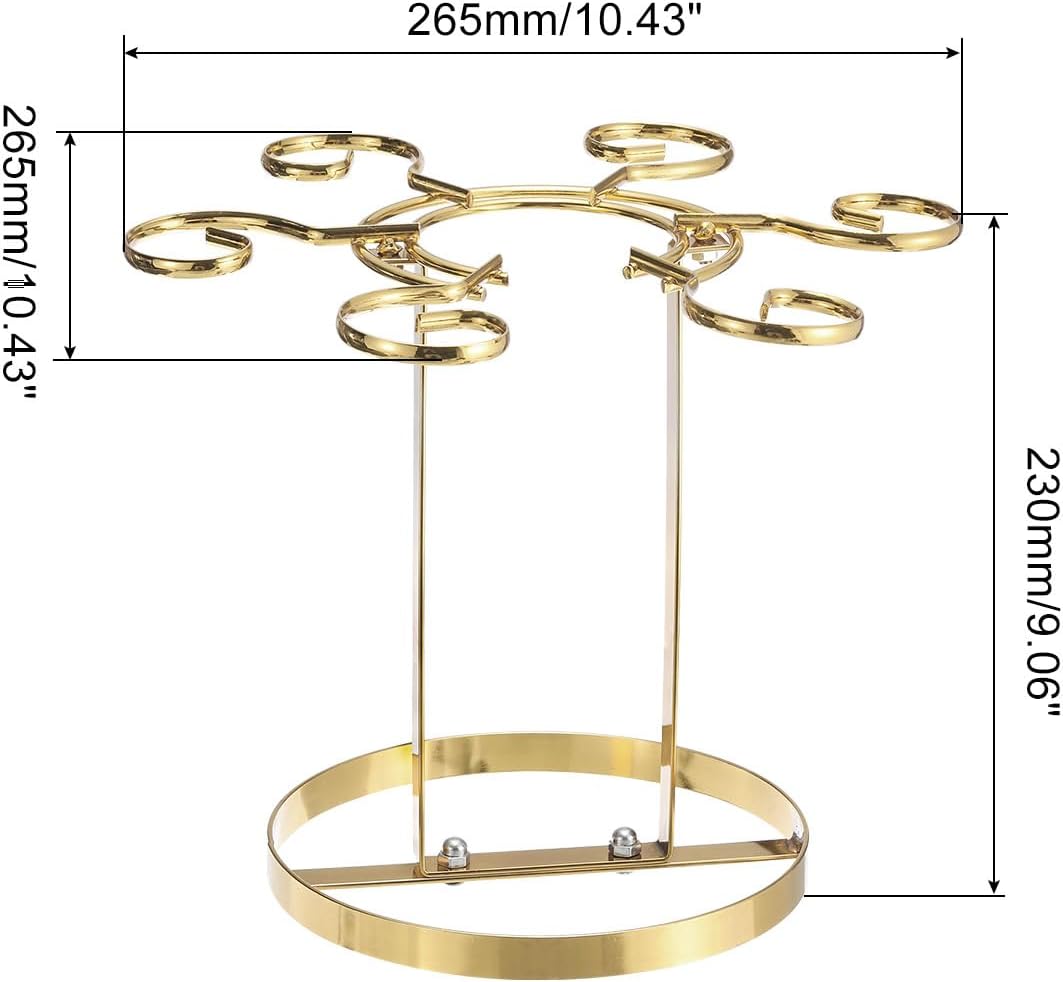 Stylish Gold Wine Glass Holder with 6 Hooks