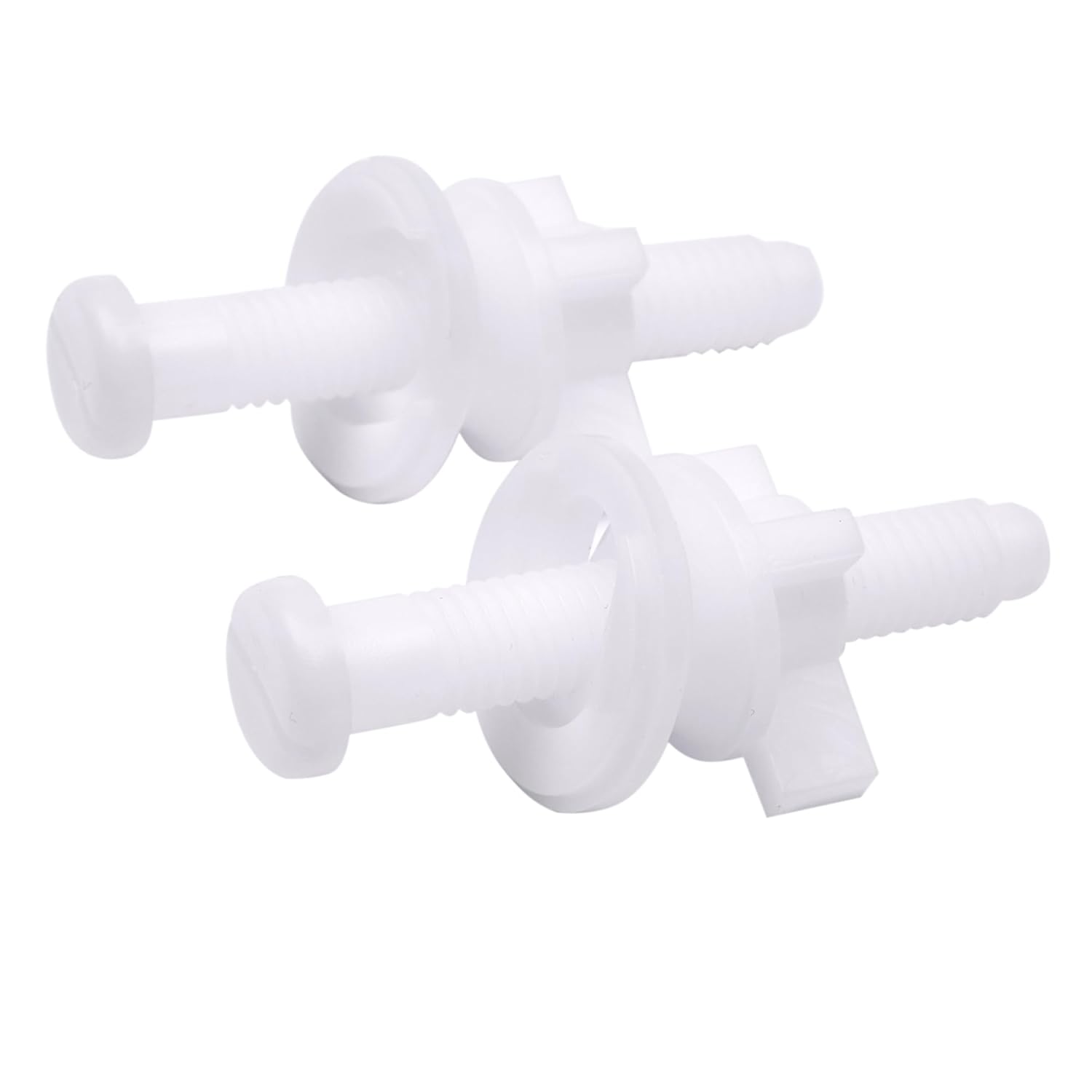 2Pcs Universal Plastic Toilet Seat Hinge Kit with Nuts and Washers White