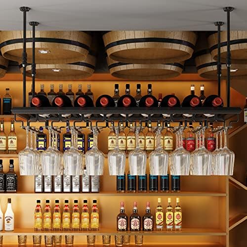 ULAINE Adjustable Ceiling Wine Rack for Bars and Kitchens