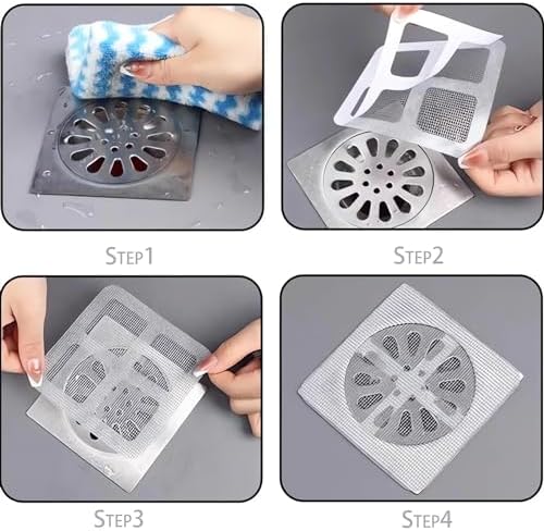 GYLCTOM Shower Drain Hair Catcher - 30PC Disposable Flat Mesh Sticker