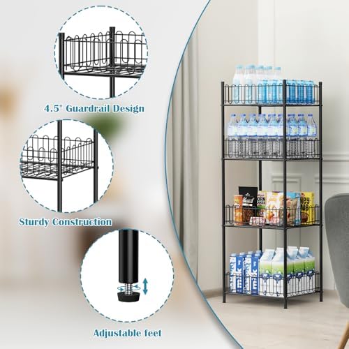 OYEAL 4 Tier Water Bottle Can Organizer for Kitchen Pantry