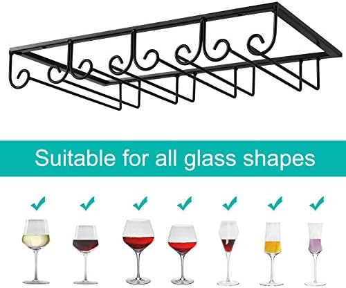 MOCOUM Stemware Rack Under Cabinet 4 Rows 2 Pack