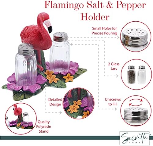 Flamingo Salt Pepper Shaker Set - Hand Painted