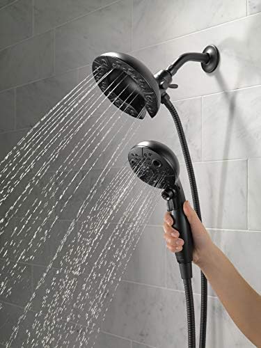 Delta H2Okinetic 5-Spray Dual Shower Head with Handheld and Matte Black Docking