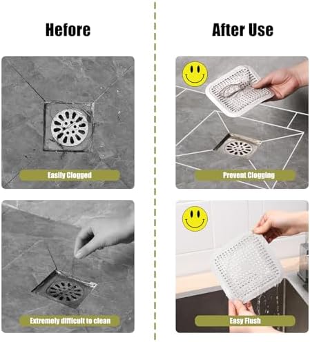Flasidu 2-Pack Black Drain Hair Catcher for Sink and Shower