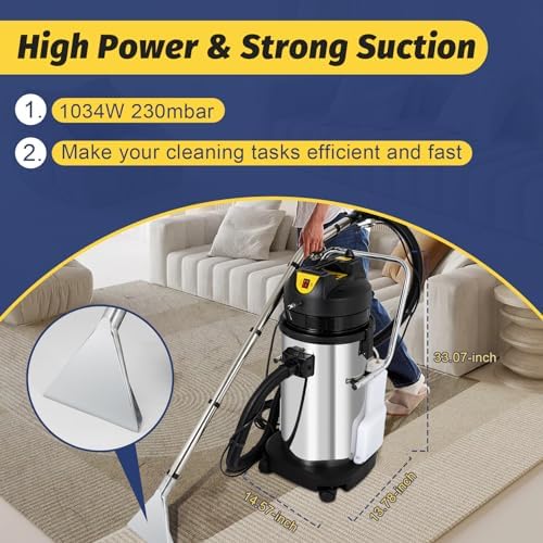 Commercial Carpet Cleaner 1000W 3 in 1 Wet Dry Portable