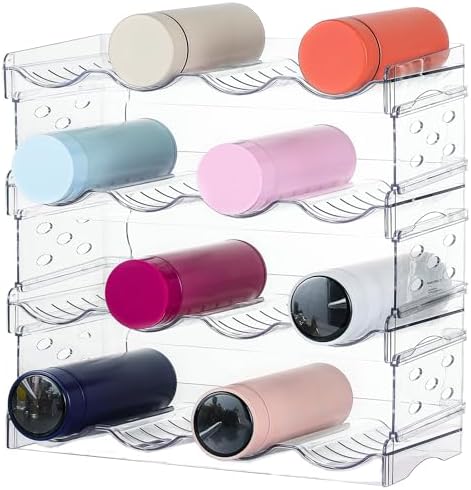 Yieach Clear Stackable Water Bottle Organizer 4 Pack