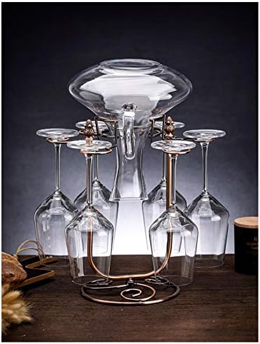BOCbco Freestanding Wine Rack with 6 Glasses 1 Decanter 1