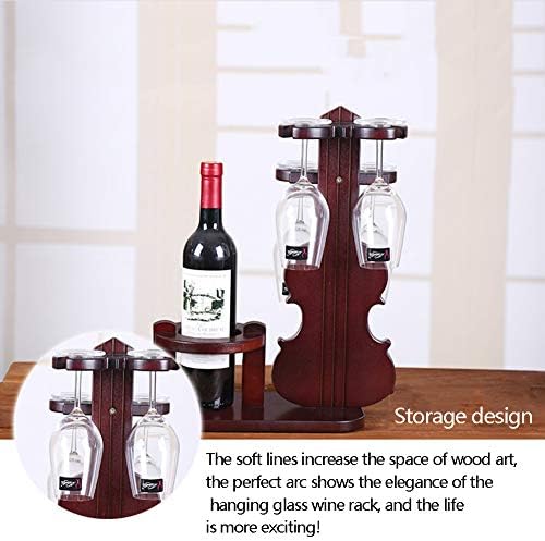 Creative Violin Wine Rack Wood Craft for Home Office