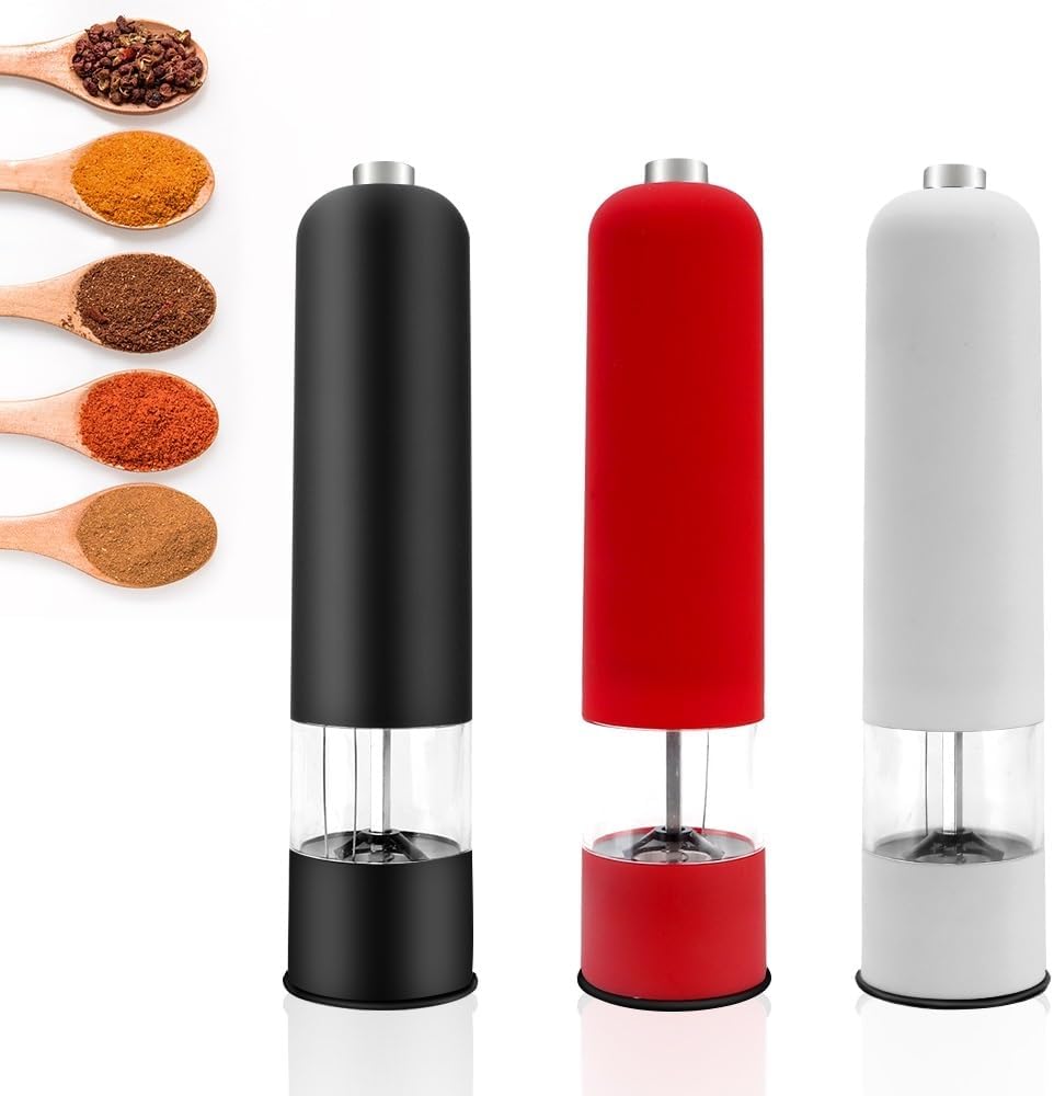 Electric Spice Grinder With LED Light - Salt Pepper Shaker Set