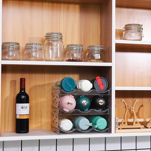 Yieach Clear Stackable Water Bottle Organizer 4 Pack