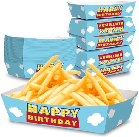 KERINGO 50 Pack 3Lb Toy Story Paper Food Trays