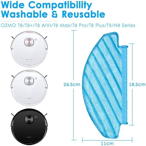 10 Piece N10 Washable Mop Pads for ECOVACS Robot Vacuums 1