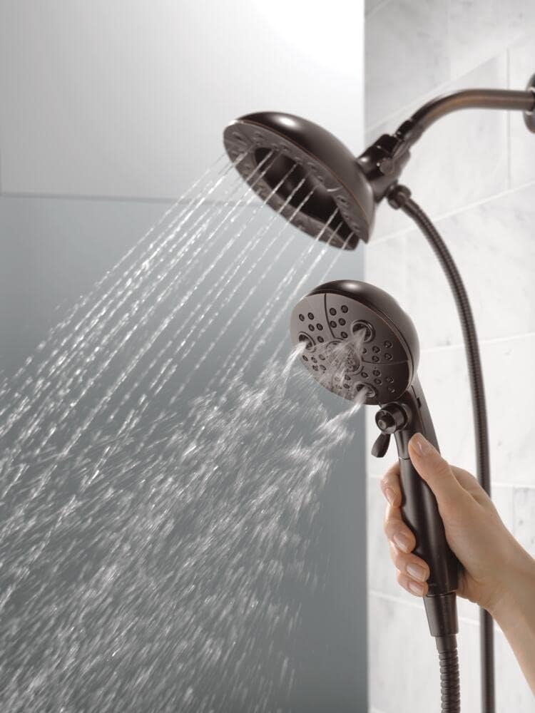 Delta H2Okinetic In2ition 5-Setting Handheld Shower Head with Hose Venetian Bronze