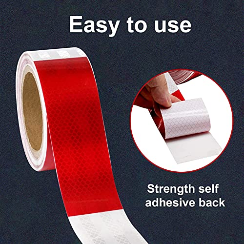 2 x 32 Reflective Safety Tape Red White 1