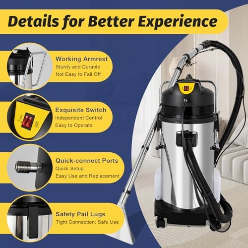 Commercial Carpet Cleaner 1000W 3 in 1 Wet Dry Portable