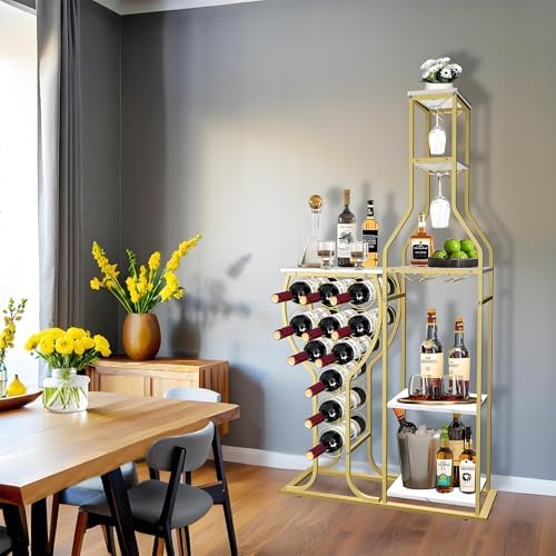 Mantianstar White 11-Bottle Freestanding Wine Rack
