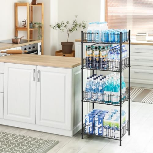 OYEAL 4 Tier Water Bottle Can Organizer for Kitchen Pantry