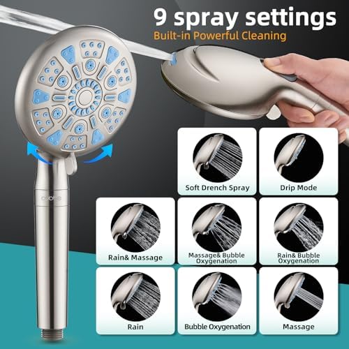 Cobbe 12 Inch All Metal 3-Way Rain Shower Head Combo