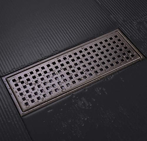 Orhemus Linear Shower Drain with Brushed Bronze Finish