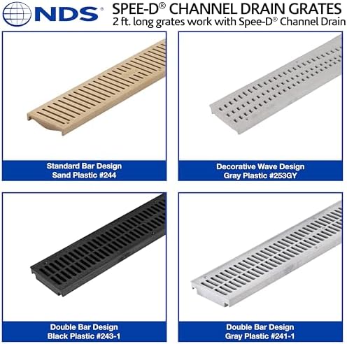 NDS Black 243 Channel Drain Grate 2ft