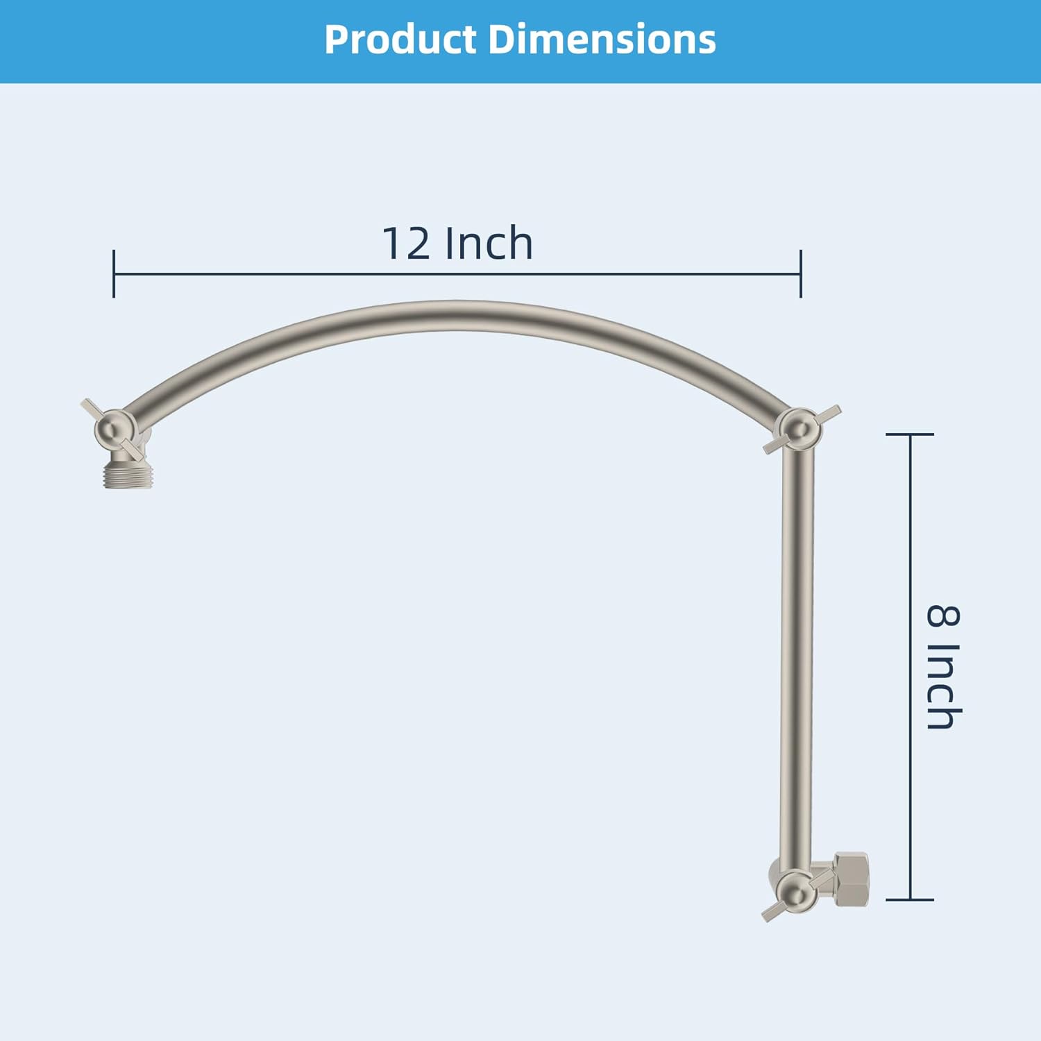 Hibbent 20 All Metal Adjustable Shower Arm