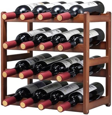 Homevany 4-Tier Bamboo Wine Rack Holds 16 Bottles