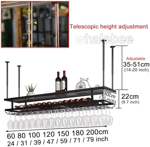 Black Bronze Wine Glass Holder - Adjustable Multi-Tier Rack