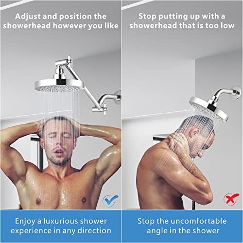 Nuodan 11 Inch Solid Brass Shower Arm with Universal Connection and Chrome Finish
