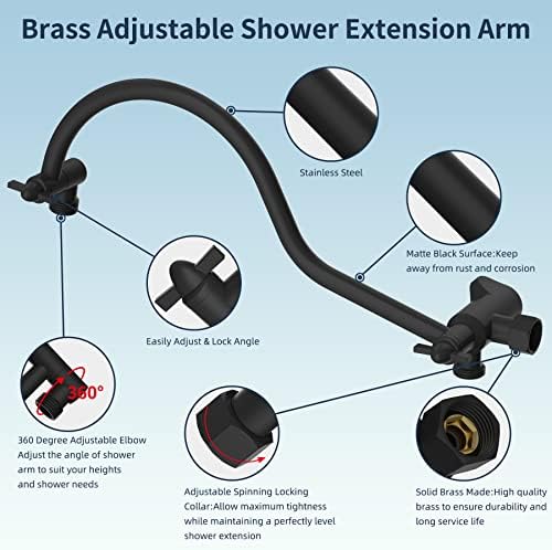 Hibbent All Metal High Pressure 7 Spray Handheld Shower Head Combo