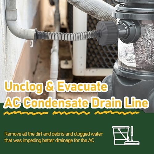 AC Drain Lines Cleaner Tool with Wet Vac Attachment